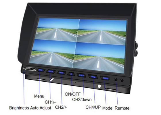 Màn hình chia màn hình ô tô 4 kênh hạng nặng DVR AHD TFT cho xe tải Van Bus