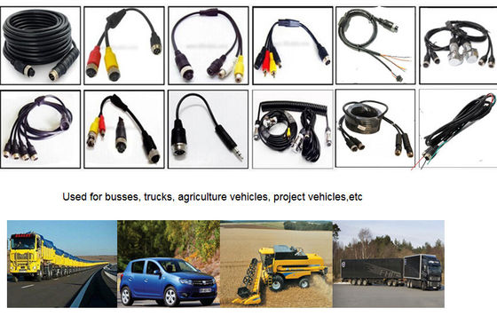 Tùy chỉnh phụ kiện DVR M12 4pin nữ / nam đến RCA / BNC DC Connector / Adapter Cable