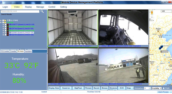 4G Online Video SD card dvr di động GPS Tracking Solution Giám sát nhiệt độ cho xe tải lạnh