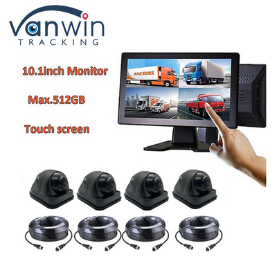 10.1 Inch Touch Screen 4G Xe ô tô Xe buýt Xe tải Hệ thống giám sát AHD Camera CCTV 720P Đêm 4CH