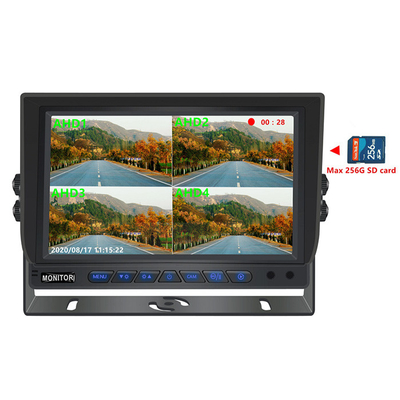 7 inch 1024 * 600 AHD Monitor Quad Display Xe tải Xe tải Hệ thống camera an ninh Với chức năng ghi âm