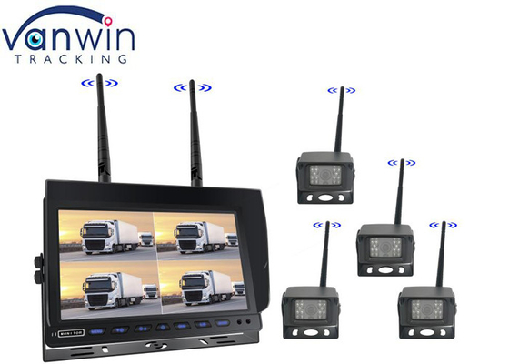 Bộ màn hình camera lùi ô tô 10 inch Quad Split 4ch AHD Wireless 1080P