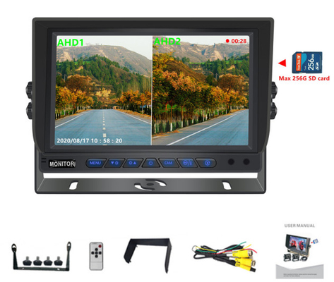 9 inch 1080P Quad Car Monitor Với DVR hỗ trợ chức năng ghi hình thẻ SD 256G