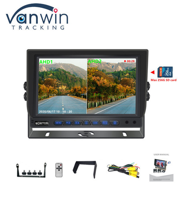 Chiếc xe mới xuất hiện AHD 4CH SD Card 1080P 9 inch Quad Monitor All In One DVR tích hợp cho xe tải