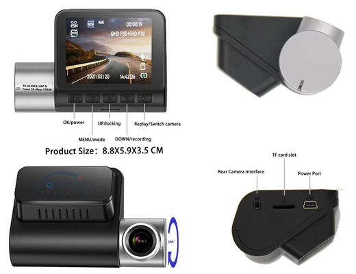 4K High Definition Image Driving Recorder 1080P Hỗ trợ WiFi GPS Taxi Recorder Camera