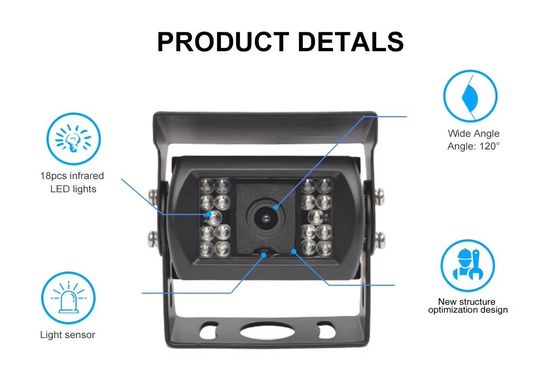 Thiết bị hỗ trợ lùi xe tải và xe buýt IP69K Camera giám sát phía sau chống nước
