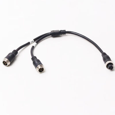 6-pin hàng không nữ để hai 4P nam hàng không Adapter cáp cho hệ thống an ninh xe