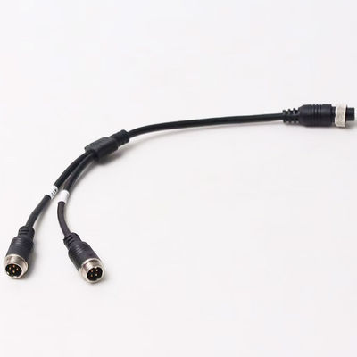6-pin hàng không nữ để hai 4P nam hàng không Adapter cáp cho hệ thống an ninh xe