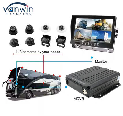 Theo dõi video trực tuyến 4G GPS DVR di động 1080p Thẻ SD 4 kênh Thẻ Sim GPS Chiếc xe Camera CCTV