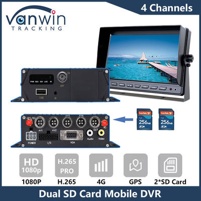 4G GPS Dual SD Card DVR di động 1080P 4CH CCTV Camera Recorder An ninh DVR theo dõi di động