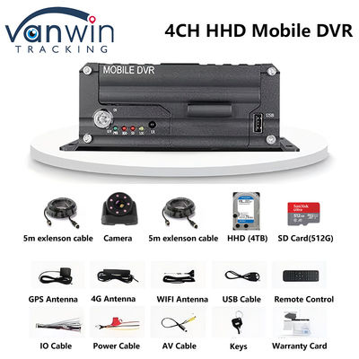 4CH 5G CMSV6 Hệ thống AI DVR di động với GPS ADAS BSD DMS H.265 MDVR cho màn hình CCTV xe hơi