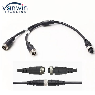 6 pin hàng không nữ đến hai 4P đàn ông hàng không adapter cáp cho hệ thống an ninh xe