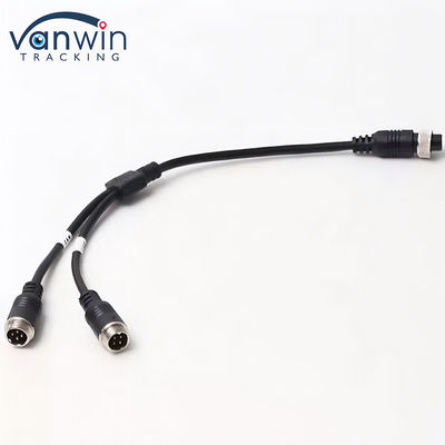 6 pin hàng không nữ đến hai 4P đàn ông hàng không adapter cáp cho hệ thống an ninh xe
