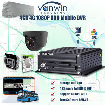 H.265 4CH 1080P HDD DVR di động Xe CCTV Video Recorder Kit Hệ thống máy ảnh MDVR