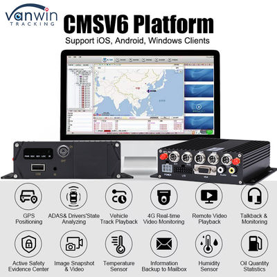 CMSV6 4CH Card SD kép DVR di động 4G GPS Real Time giám sát Video giám sát MDVR