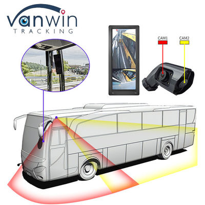 Không thấm nước HD 12,3 Inch Truck Bus E-Mirror Side View Blind Spot Hệ thống camera ống kính kép