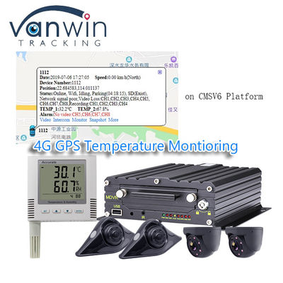 Hệ thống giám sát nhiệt độ xe tải tủ đông 4G GPS GPS MDVR tất cả trong một giải pháp