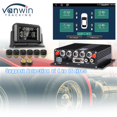 4CH GPS 4G Real Time Monitoring DVR di động Hệ thống báo động áp suất lốp xe bên ngoài