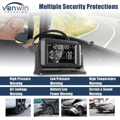 4CH GPS 4G Real Time Monitoring DVR di động Hệ thống báo động áp suất lốp xe bên ngoài