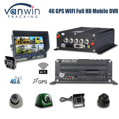 Thiết bị lưu trữ dữ liệu theo dõi và theo dõi thời gian thực 4CH 1080P HDD Mobile DVR 4G GPS