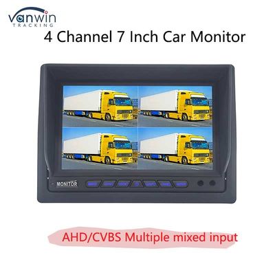AHD/CVBS Multiple Video Mixed Input 4 Channel 7 Inch Split Display Car Monitor Cho xe