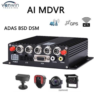 4 kênh ADAS DSM Car DVR với 4G GPS AHD Camera SD Card Video Recorder cho huấn luyện lái xe DVR di động cho xe tải