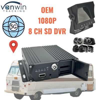 Thẻ SD 8 kênh MDVR 5G GPS Vehicle Tracker 1080P Video Recorder Cho Xe tải Xe buýt Van Hỗ trợ Dịch vụ OEM