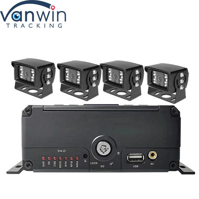 Hệ thống giám sát di động 4CH AHD 1080P trên xe với bộ nhớ HDD và màn hình giám sát HD