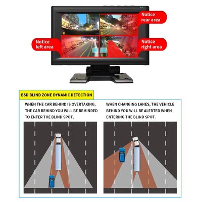 Hệ thống BSD bốn kênh AI Car Video Recorder 7 Inch Touchscreen Detection Blind Spot và Camera nhìn phía sau cho công việc nặng