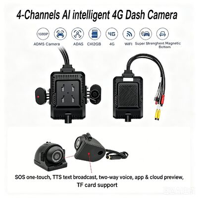 24V 4CH AI Dash Cam Kit Camera an ninh xe DVR với DMS ADAS BSD Side Camera cho xe tải / xe buýt