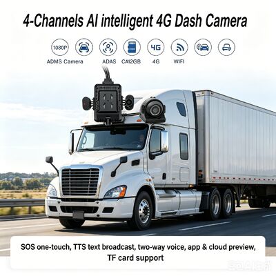 24V 4CH AI Dash Cam Kit Camera an ninh xe DVR với DMS ADAS BSD Side Camera cho xe tải / xe buýt