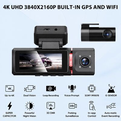 4K Dashcam lái xe hỗ trợ nâng cao GPS ADAS DMS Với hỗ trợ WIFI Để giám sát đỗ xe