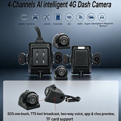 24V 4CH AI Dash Cam Kit Camera an ninh xe DVR với DMS ADAS BSD Side Camera cho xe tải / xe buýt