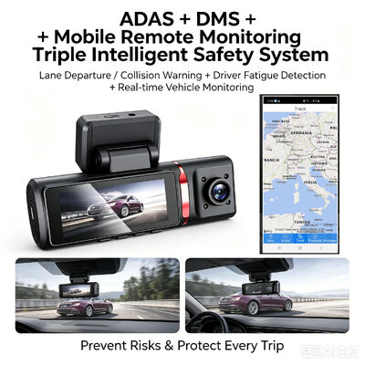 Camera hành trình 3 kênh AI 4G Mặt trước 4K, ADAS & DMS, Theo dõi GPS, Giám sát đỗ xe 24/7