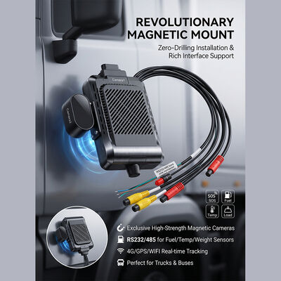 Truck hạng nặng 4G Dash Recorder với ADAS BSD - GPS Telematics Fleet Camera với nút SOS Panic