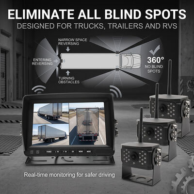 Hệ thống camera dự phòng không dây với camera quan sát phía sau màn hình 7 "Cài đặt dễ dàng, tín hiệu ổn định 320FT cho xe tải rơ moóc