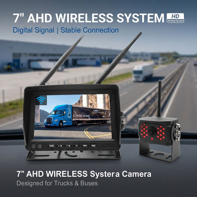 AI phát hiện điểm mù Hệ thống máy ảnh RV không dây với màn hình 7 "-4-Cam Quad Split Screen Heavy Duty Truck Backup Kit