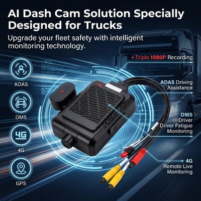 Máy ảnh bảng điều khiển thông minh 4G AI 4 kênh, ADAS + DMS + BSD Active Safety,1080P + 720P ghi lại cho taxi