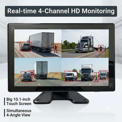 Hệ thống giám sát an toàn xe nâng AI BSD 4 kênh Camera/màn hình 1080P/đèn báo LED/thích hợp cho máy móc hạng nặng