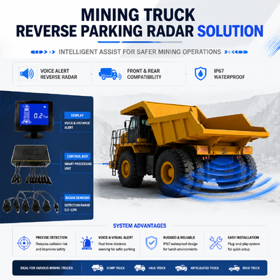Hệ thống phanh khẩn cấp tự động AEBS xe tải khai thác, Cảnh báo điểm mù BSD trước và sau, Giám sát mệt mỏi lái xe DMS