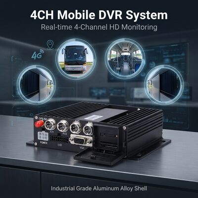 Đầu ghi hình di động 4 kênh có GPS và camera xe buýt 1080P cho hệ thống an ninh xe buýt