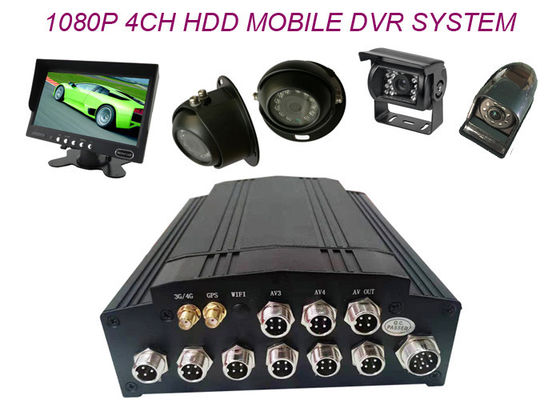 4 kênh 1080P HD Mobile DVR CCTV MDVR 2TB HDD Ghi GPS 4G cho xe tải / taxi / xe buýt