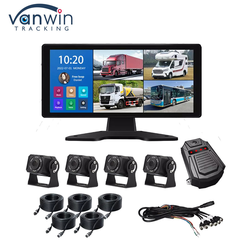 Hệ thống AI DVR xe hơi BSD báo động 360 ° 4CH 10.36 Inch Monitor With Recorder for Truck