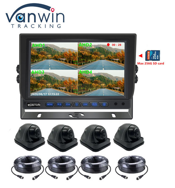 9 inch 1080P Quad Car Monitor Với DVR hỗ trợ chức năng ghi hình thẻ SD 256G