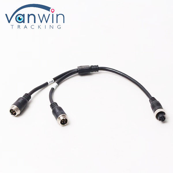 6-pin hàng không nữ để hai 4P nam hàng không Adapter cáp cho hệ thống an ninh xe