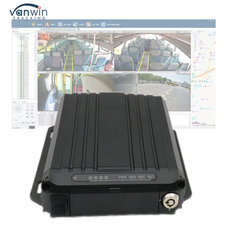 Theo dõi video trực tuyến 4G GPS DVR di động 1080p Thẻ SD 4 kênh Thẻ Sim GPS Chiếc xe Camera CCTV