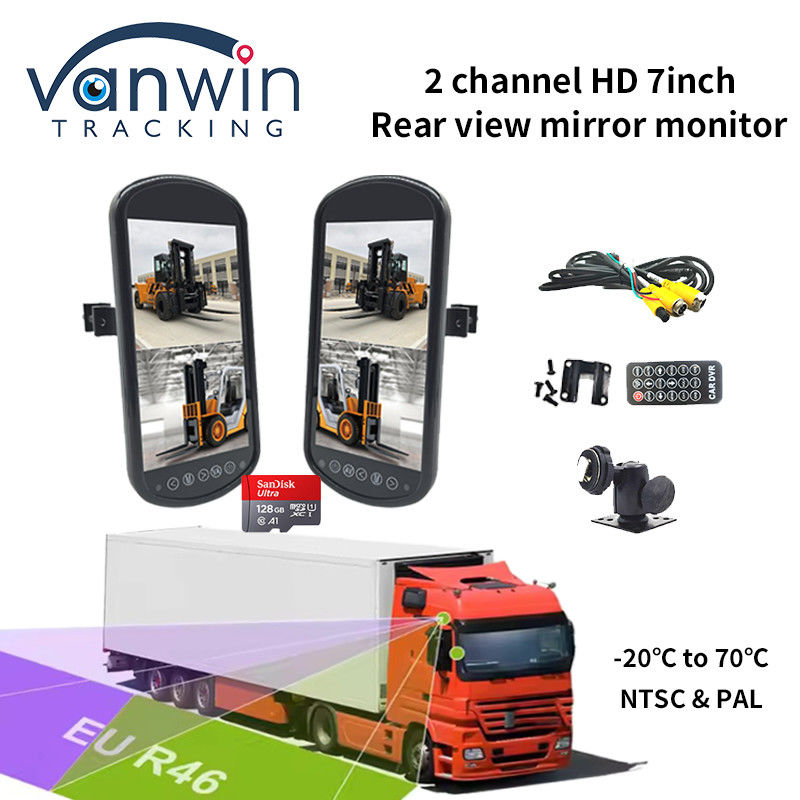 7 inch 2 Channel HD 1 Way Audio Input Car Monitor Rearview Mirror High Digital Panel mới