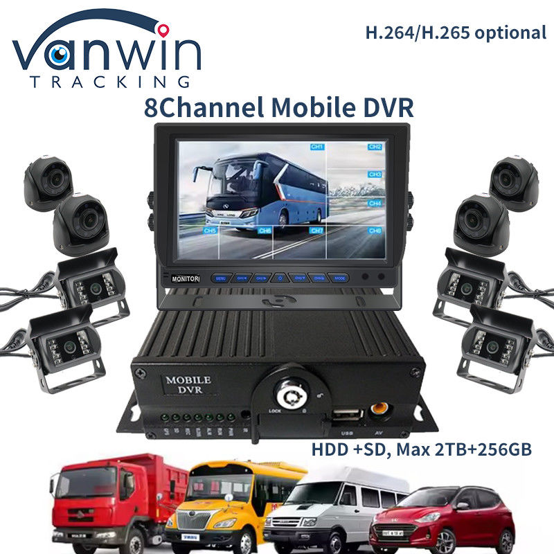8 kênh 1080P AHD DVR di động xe CCTV MDVR 2TB HDD cho xe tải xe buýt