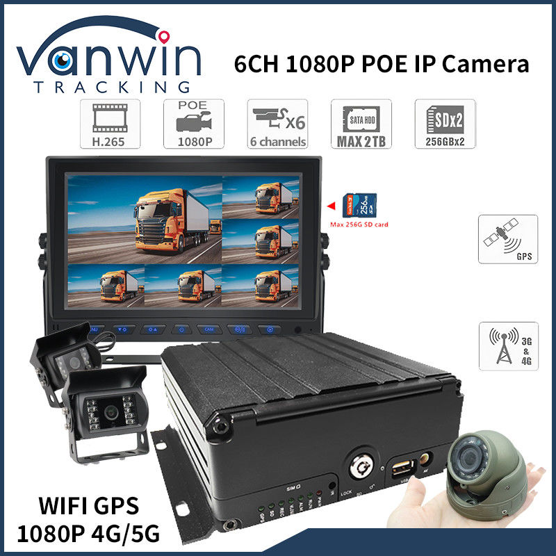 4G 6 kênh H. 265 HDD DVR di động cho xe ô tô
