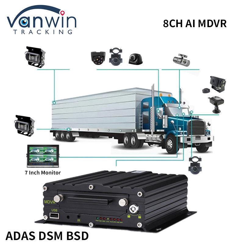 8CH CCTV Recorder Xe MDVR AI An toàn Hệ thống cảnh báo sớm DVR di động ADAS DMS BSD